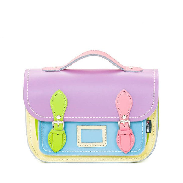 Leather Midi Satchel - Pastel Kaleidoscope - Zatchels