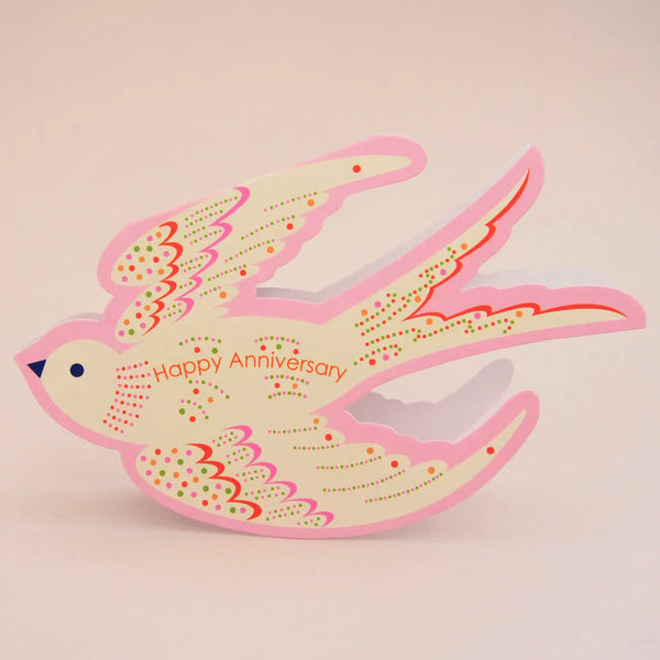 Happy Anniversary Rocking Bird - Die Cut kort - Elvira Designs