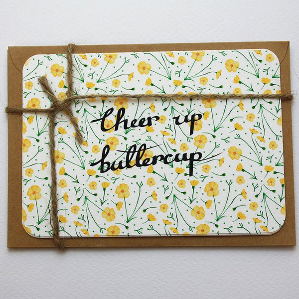 Cheer Up Buttercup Notelets x4 - Victoria Snape