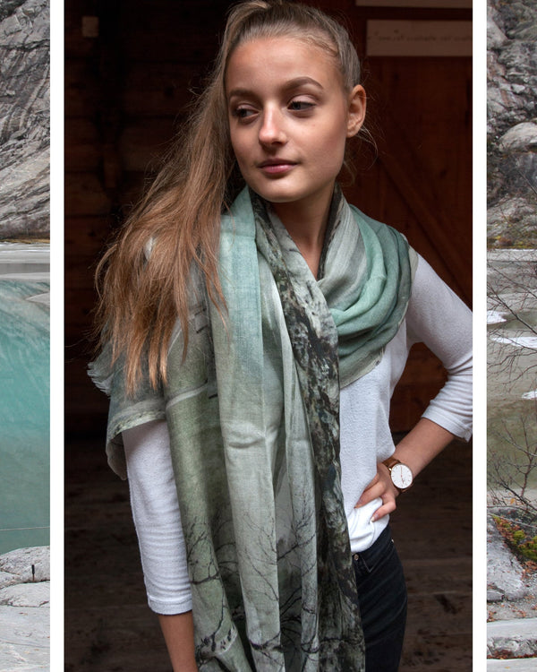 Glacier Wool and Silk Scarf