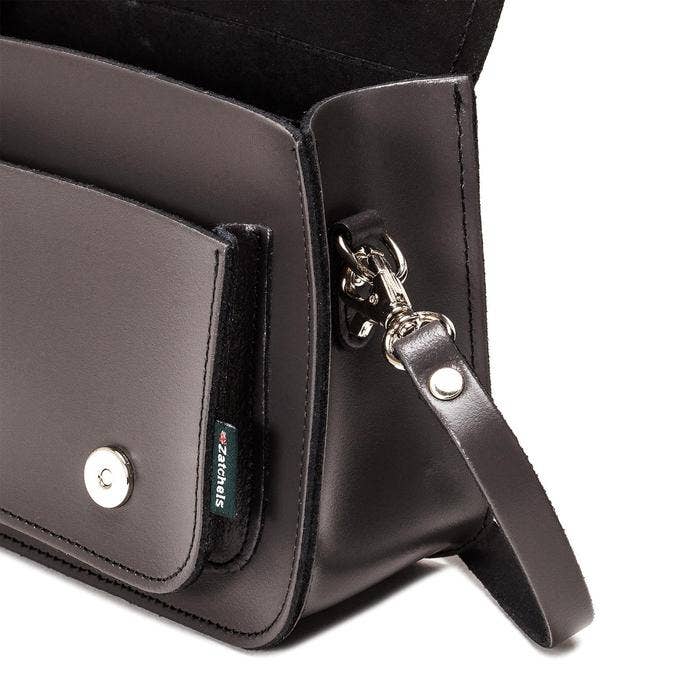 HANDMADE LEATHER MICRO SATCHEL GRAPHITE - Zatchels - glott.no