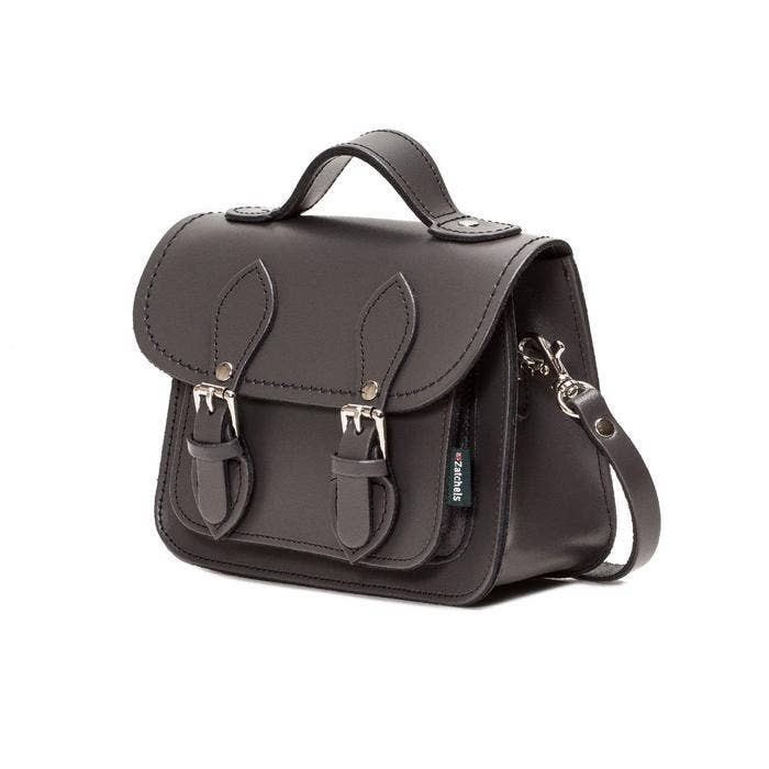 HANDMADE LEATHER MICRO SATCHEL GRAPHITE - Zatchels - glott.no