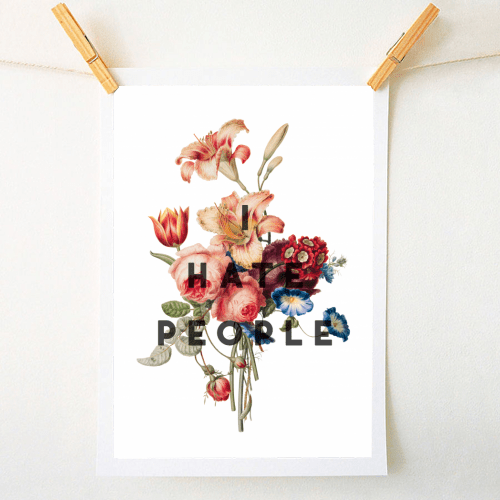 I HATE PEOPLE BY THE 13 PRINTS Print - Art Wow - glott.no