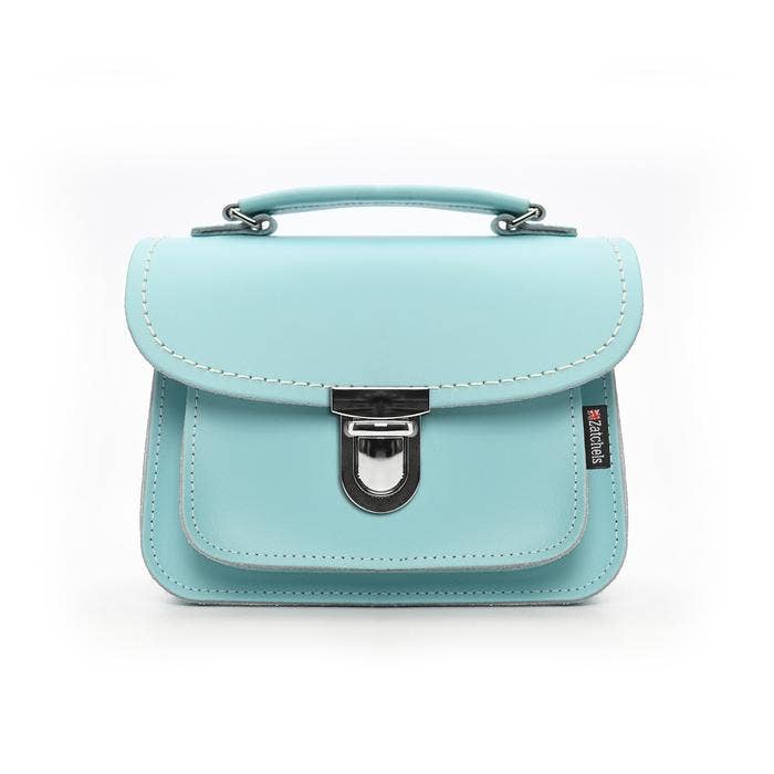 LUNA HANDMADE LEATHER BAG SHELL BLUE - Zatchels - glott.no