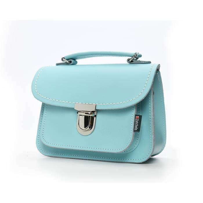 LUNA HANDMADE LEATHER BAG SHELL BLUE - Zatchels - glott.no