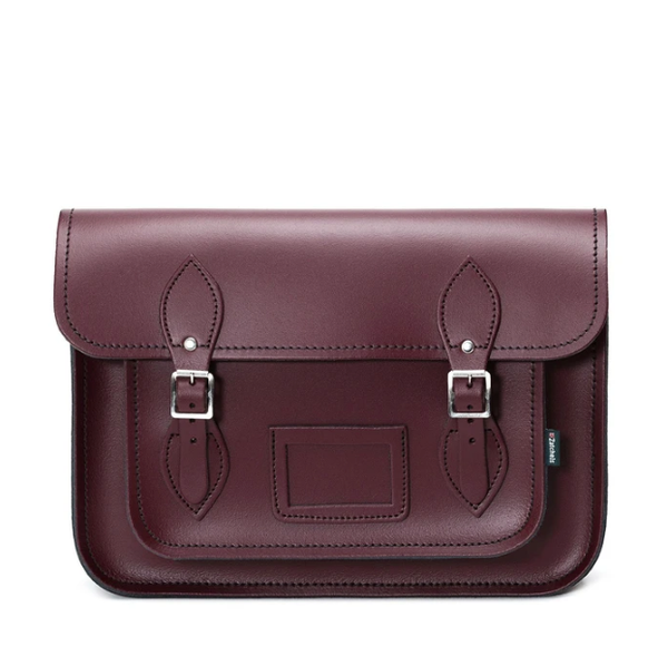 Handmade Leather Satchel - Marsala Red  13'' - Zatchels