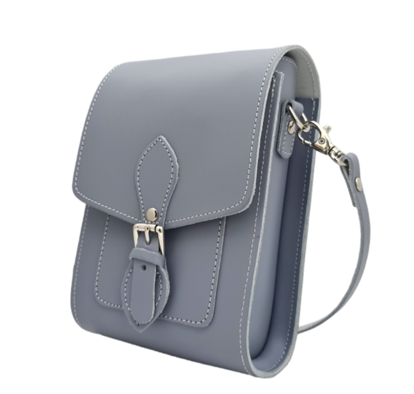 Handmade Leather Festival Phone Bag - Lilac Grey - Zatchels