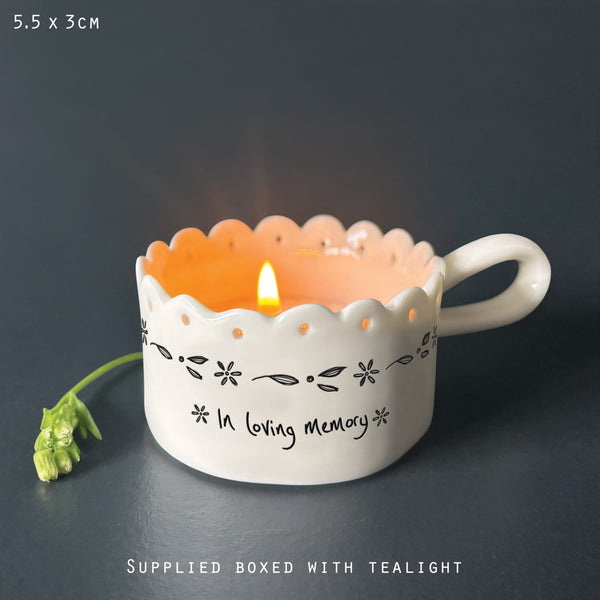 Telysholder med håndtak - In loving memory - East of India