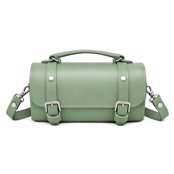 Handmade Leather Bowler Bag - Sage Green