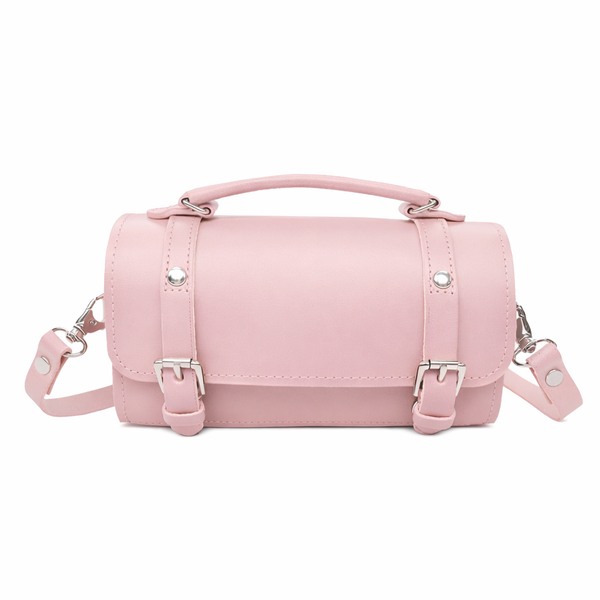 Handmade Leather Bowler Bag - Rose Quartz