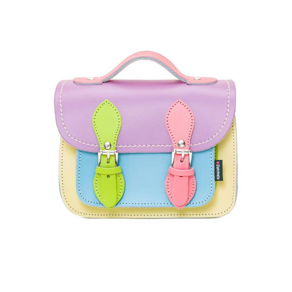 HANDMADE LEATHER SATCHEL Micro - Pastel Kaleidoscope - Zatchels