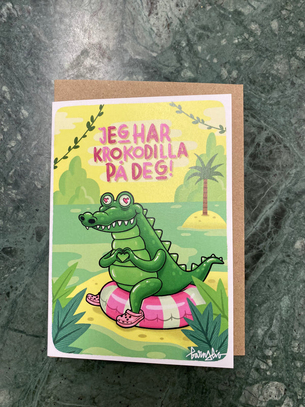 Krokodilla Kort - Barnslig Art