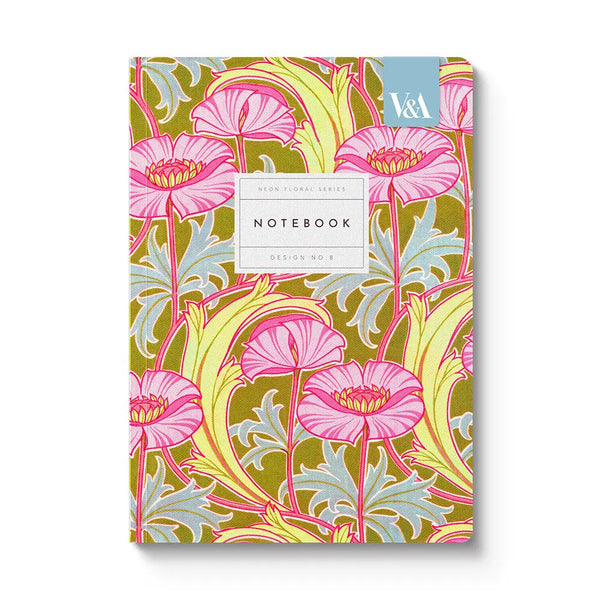 Notatbok - Neon Floral Poppies - Ohh Deer