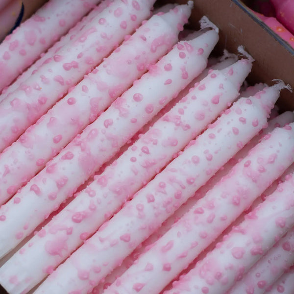 Stearinlys - Valentine pink confetti - Nordtrice Candles