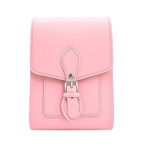 Handmade Leather Festival Phone Bag - Pastel Pink - Zatchels