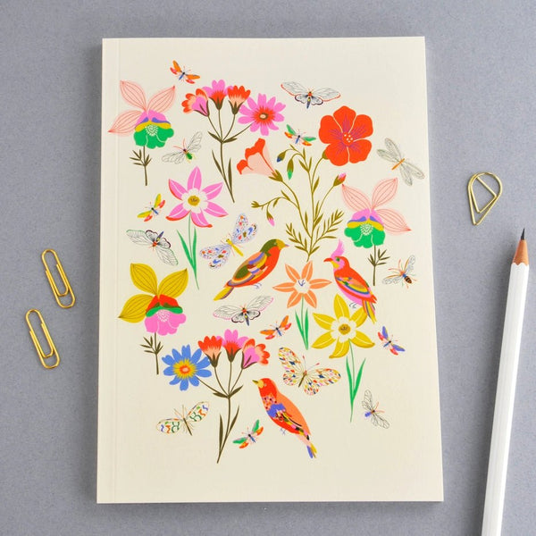 'Birds and Bees' A5 Notebook - Elvira Designs - glott.no