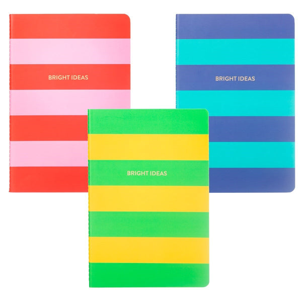 Bright Ideas stripete A5 Notatbok - Sass & Belle - glott.no