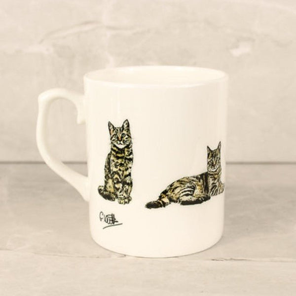 Brown Tabby Cat Bone China Mug - Gemma Keith - glott.no