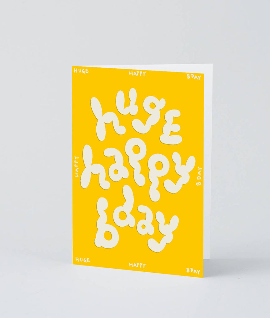 Bursdagskort 'Huge Happy Bday' - Wrap - glott.no