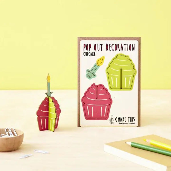 Cupcake Pop Out Kort - The Pop Out Card Co - glott.no