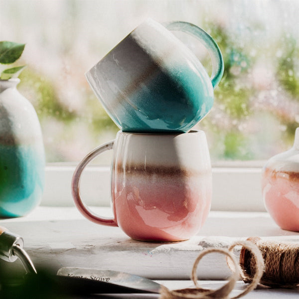 Dip Glazed Ombre Turquoise Kopp - Sass & Belle - glott.no