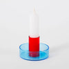 Duo Tone Glass Candle Holder - Block Design - glott.no