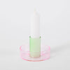 Duo Tone Glass Candle Holder - Block Design - glott.no
