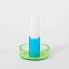 Duo Tone Glass Candle Holder - Block Design - glott.no