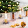 Duo Tone Glass Candle Holder - Block Design - glott.no