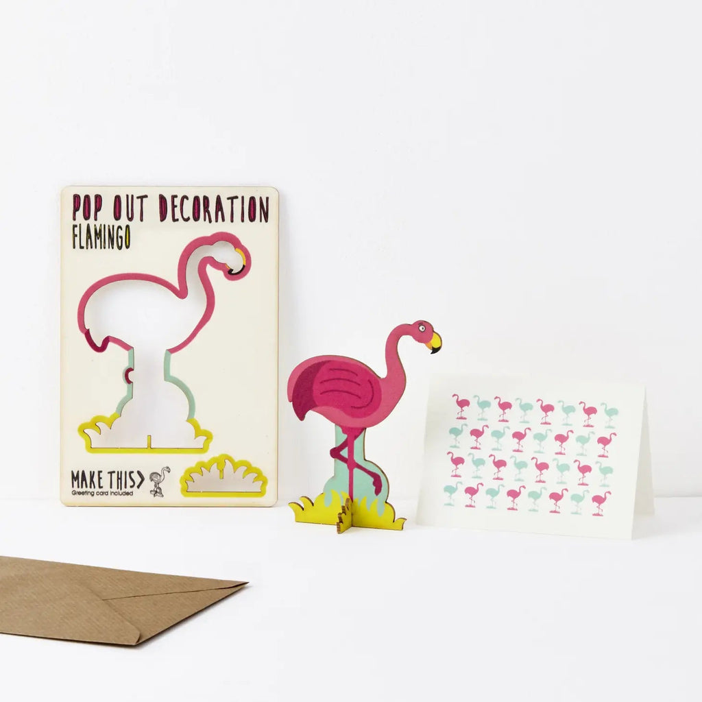 Flamingo Pop Out Kort - The Pop Out Card Co - glott.no