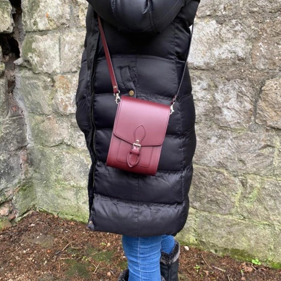 HANDMADE LEATHER Festival Phone Bag - Chestnut - Zatchels - glott.no