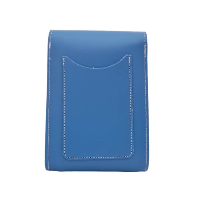 HANDMADE LEATHER Festival Phone Bag - Cornflower Blue - Zatchels - glott.no