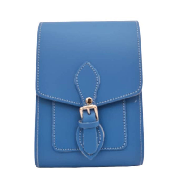 HANDMADE LEATHER Festival Phone Bag - Cornflower Blue - Zatchels - glott.no