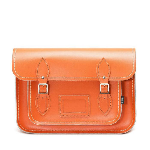 HANDMADE LEATHER SATCHEL - ORANGE - Zatchels - glott.no