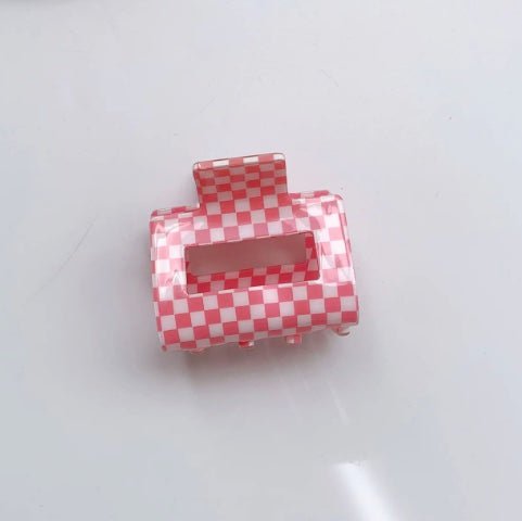 Hårklemme Medium - Pink Checker - glott.no