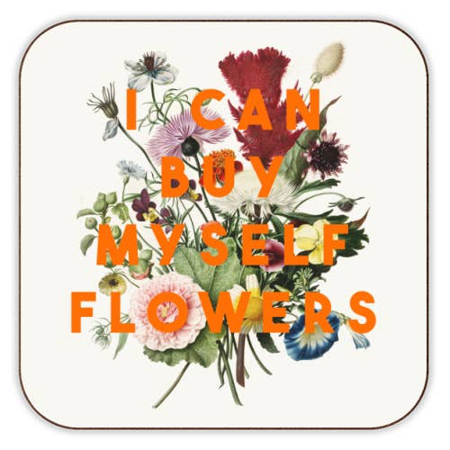 'I Can Buy Myself Flowers' By the 13 Prints - Coaster - Art Wow - glott.no