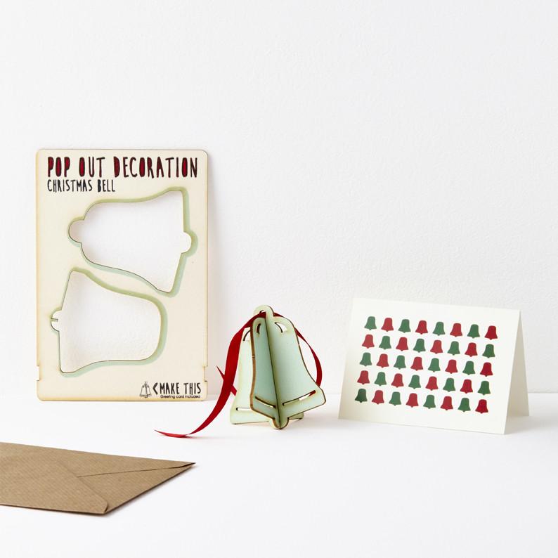 Juleklokke Julekort Pop Out - Kort - The Pop Out Card Co - glott.no