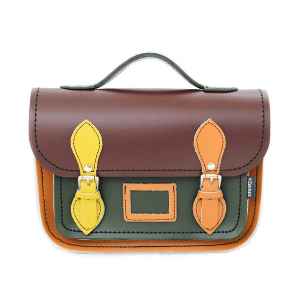 LEATHER MIDI SATCHEL - Autumnal Kaleidoscope - Zatchels - glott.no