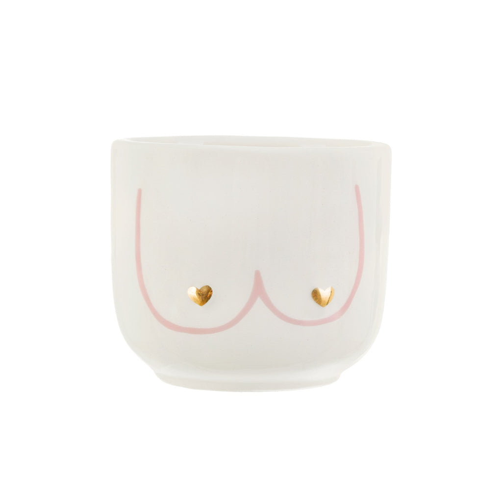 Mini Girl Power Boobies White Planter - Sass & Belle - glott.no