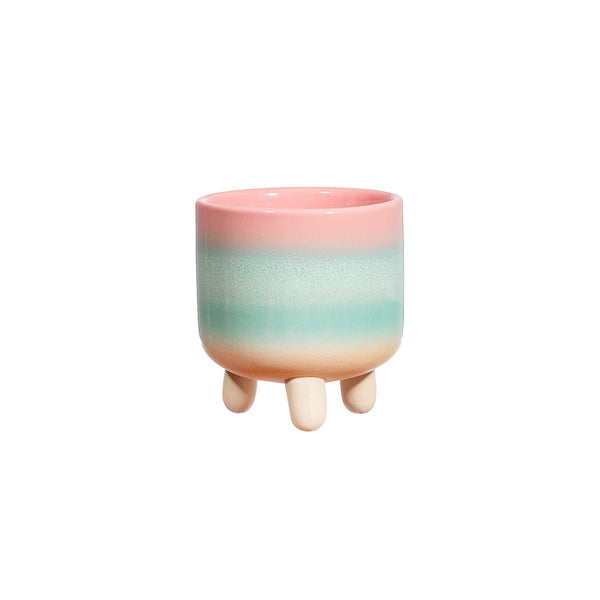Mojave glaze green & pink planter - Sass & Belle - glott.no
