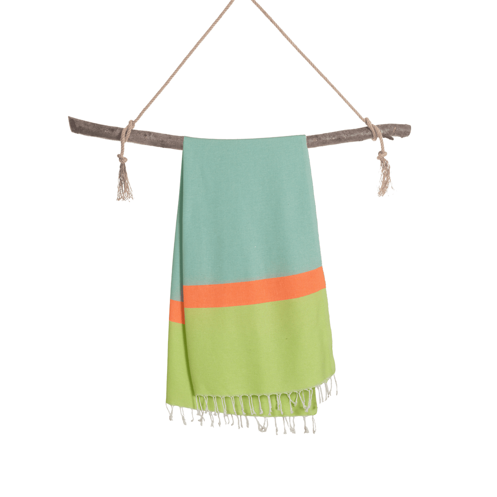Neon Hammam Towel with Gift Box, Green/Blue - Towel to Go - glott.no