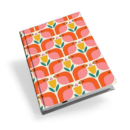 Notebook A5 Birds & Tulips - Kate Rhees - glott.no