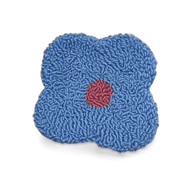 Punch Needle Coaster - Blue Flower - Muudland - glott.no