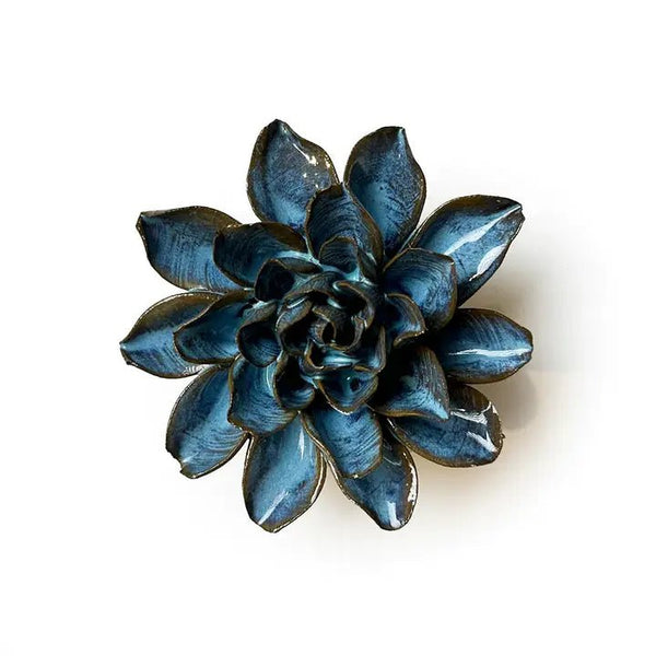 Small Ceramic Flower Blue & Brown - Chive - glott.no