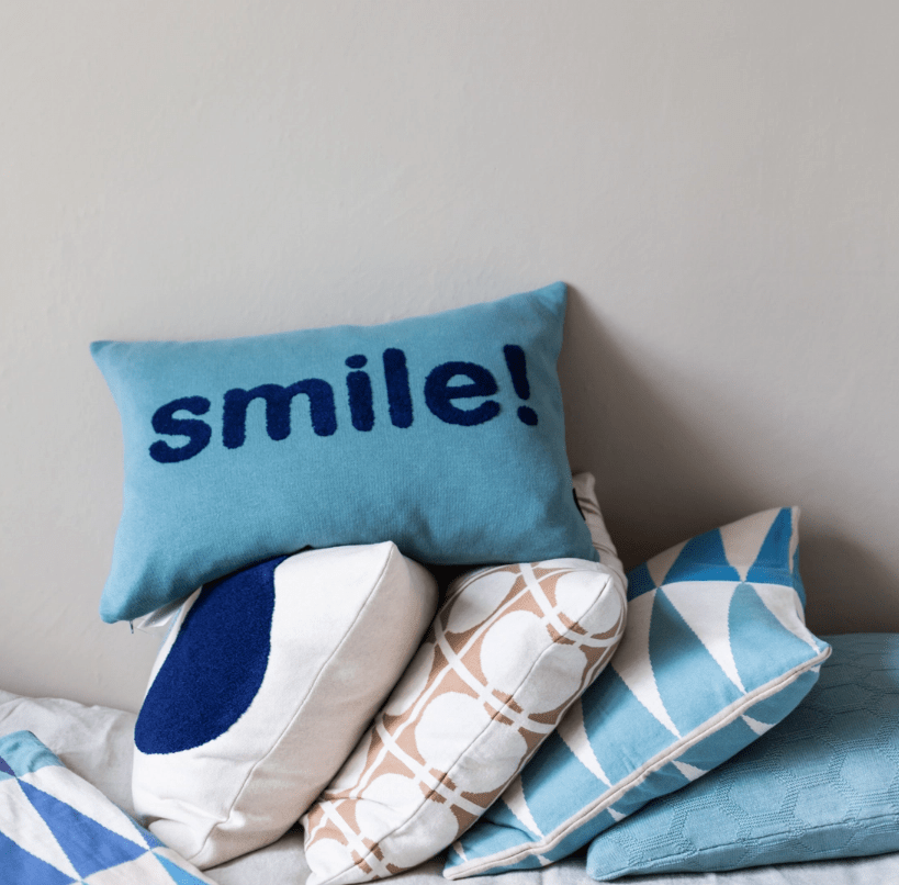 Smile pute - Blå - Funky Doris - glott.no