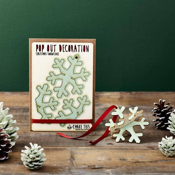 Snøfnugg Julekort Pop Out - Kort - The Pop Out Card Co - glott.no