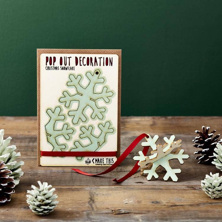Snøfnugg Julekort Pop Out - Kort - The Pop Out Card Co - glott.no