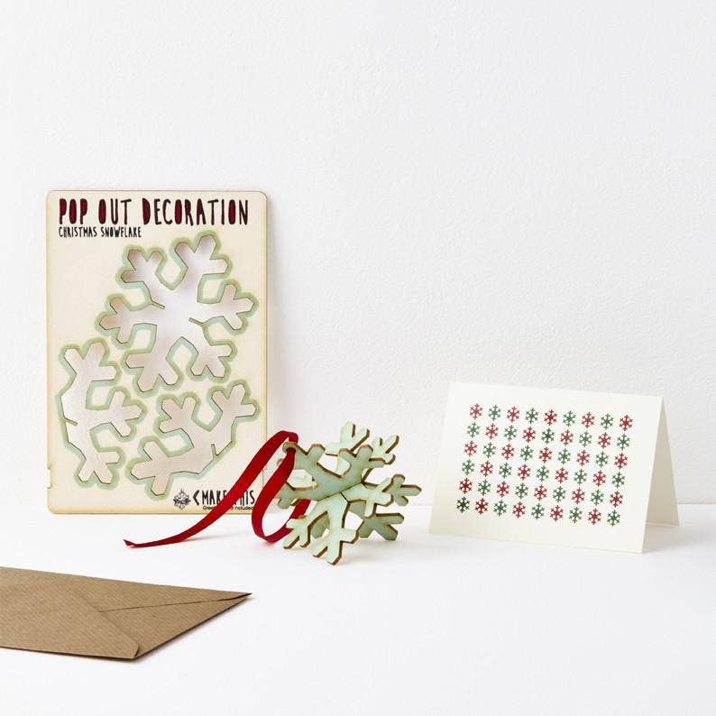 Snøfnugg Julekort Pop Out - Kort - The Pop Out Card Co - glott.no