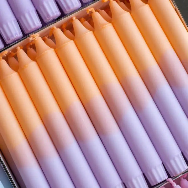 Stearinlys - Spring Vibes (Pastel Orange / Purple) - Nordtrice Candles