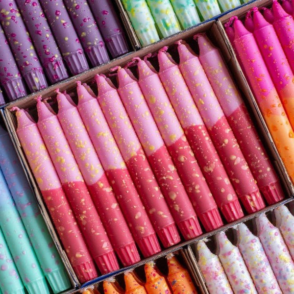 Stearinlys - Summer Vibes / Pink & Red Yellow Confetti - Nordtrice Candles - glott.no